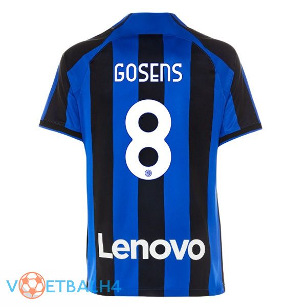 Inter Milan (GOSENS 8) voetbal jersey thuis zwart blauw 2022/2023