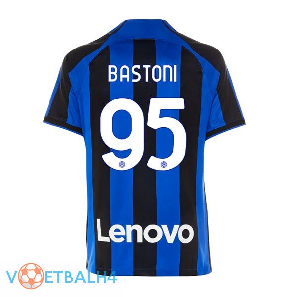 Inter Milan (BASTONI 95) voetbal jersey thuis zwart blauw 2022/2023