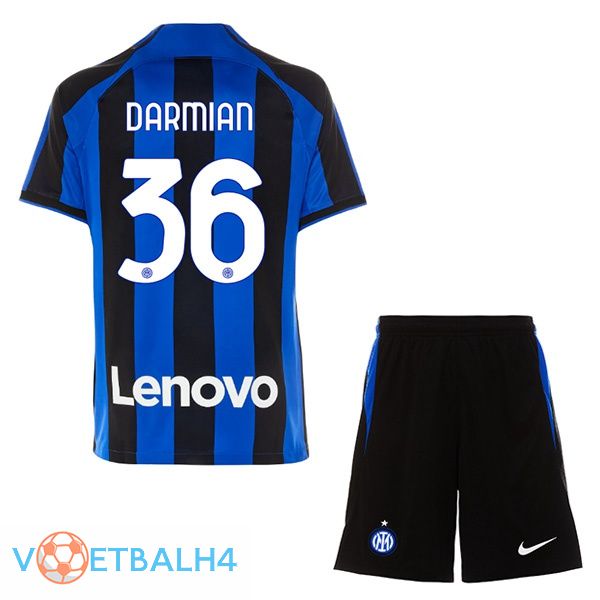 Inter Milan (DARMIAN 36) kinderen voetbal jersey thuis zwart blauw 2022/2023