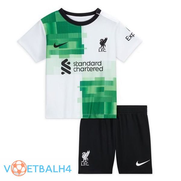 FC Liverpool kinderen voetbal jersey uit wit groente 2023/2024