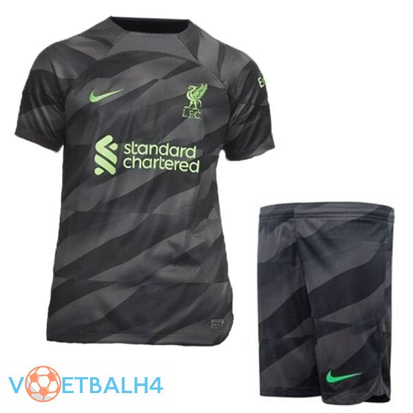 FC Liverpool kinderen voetbal jersey doelman zwart 2023/2024