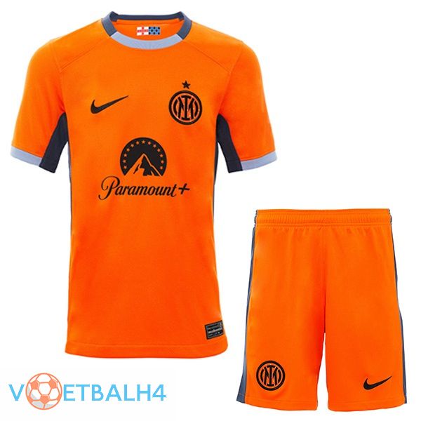 Inter Milan kinderen voetbal jersey derde oranje 2023/2024