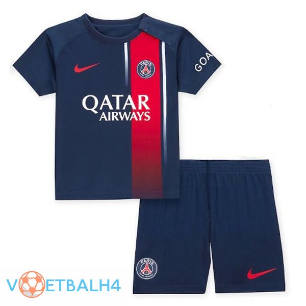 Paris PSG kinderen voetbal jersey thuis koninklijk blauwe 2023/2024