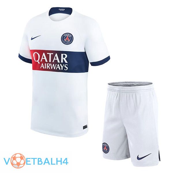 Paris PSG kinderen voetbal jersey uit wit 2023/2024