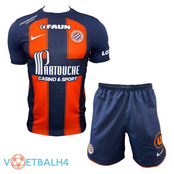 Montpellier HSC kinderen voetbal jersey thuis blauw oranje 2023/2024