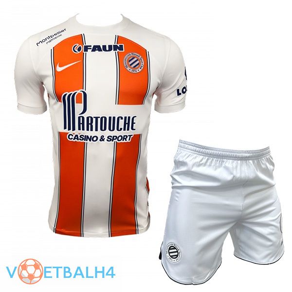 Montpellier HSC kinderen voetbal jersey uit wit oranje 2023/2024