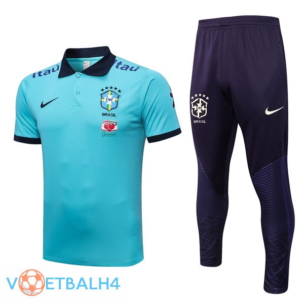 Brazilië voetbal Polo + broek blauw 2023/2024