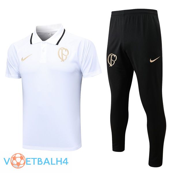 Corinthians voetbal Polo + broek wit 2023/2024