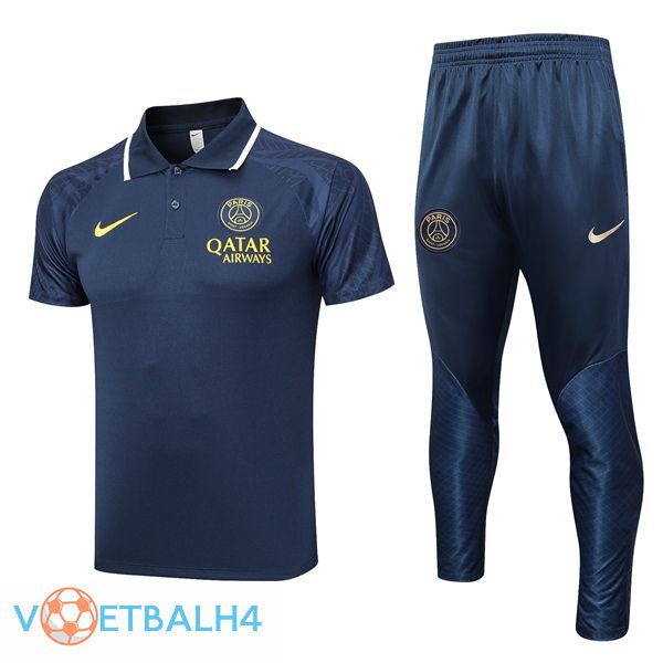 Paris PSG voetbal Polo + broek koninklijk blauw 2023/2024