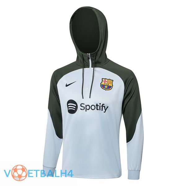 FC Barcelona Training Sweatshirt Hoodie wit groente 2023/2024