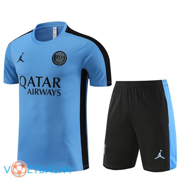 Paris PSG Training T Shirt + korte broek blauw 2023/2024