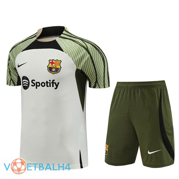 FC Barcelona Training T Shirt + korte broek wit 2023/2024