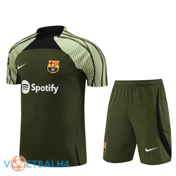 FC Barcelona Training T Shirt + korte broek groente 2023/2024