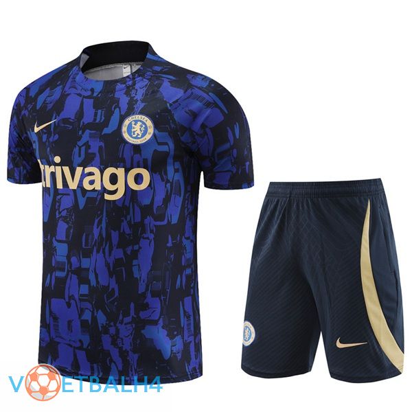 FC Chelsea Training T Shirt + korte broek blauw koninklijk 2023/2024