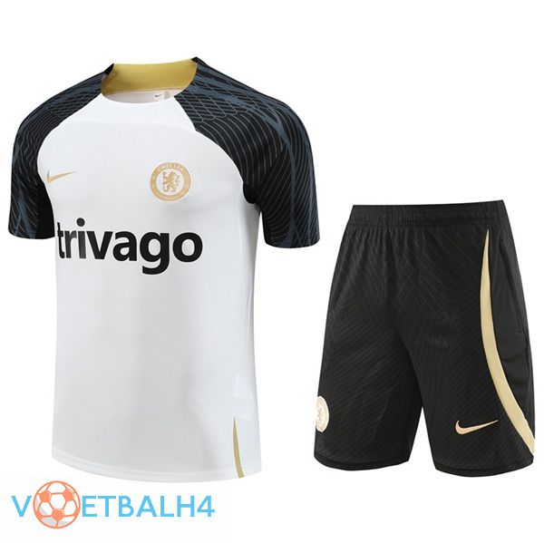 FC Chelsea Training T Shirt + korte broek wit 2023/2024