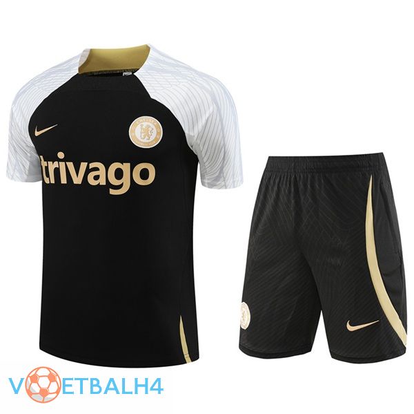 FC Chelsea Training T Shirt + korte broek zwart 2023/2024