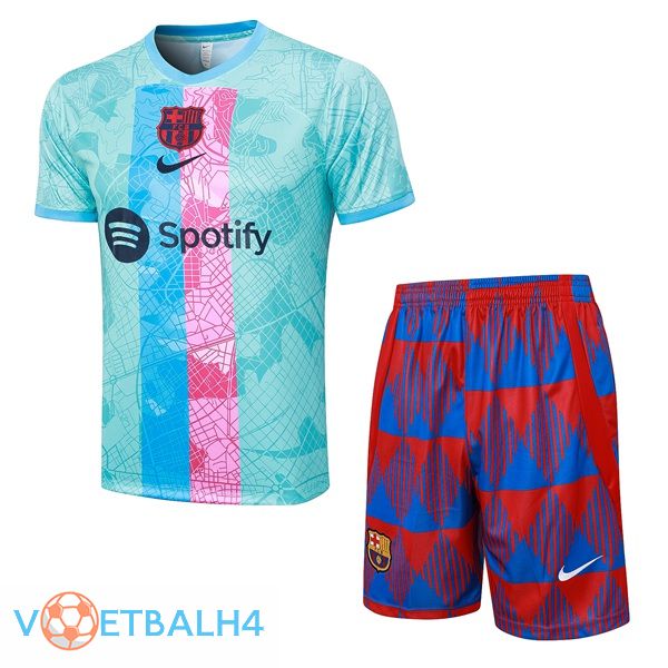 FC Barcelona Training T Shirt + korte broek blauw 2023/2024