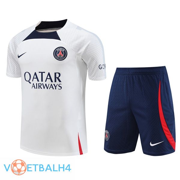 Paris PSG Training T Shirt + korte broek wit 2023/2024