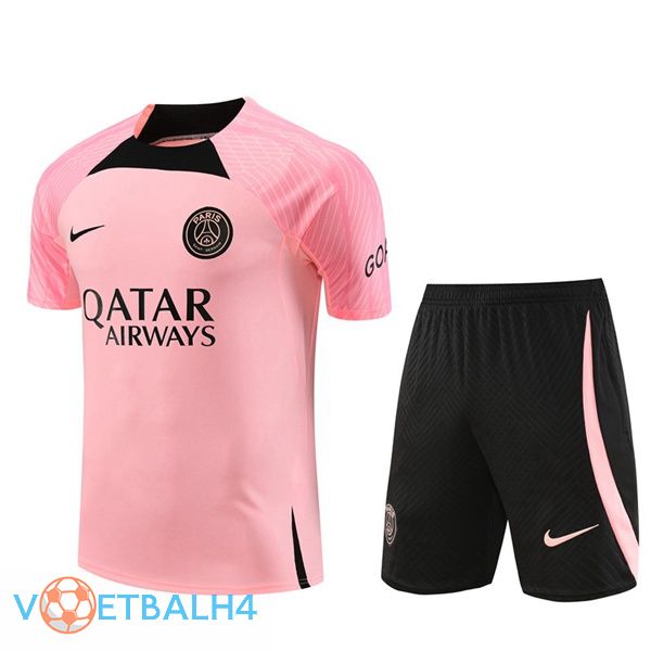 Paris PSG Training T Shirt + korte broek roze 2023/2024