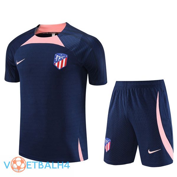 Atletico Madrid Training T Shirt + korte broek koninklijk blauw 2023/2024