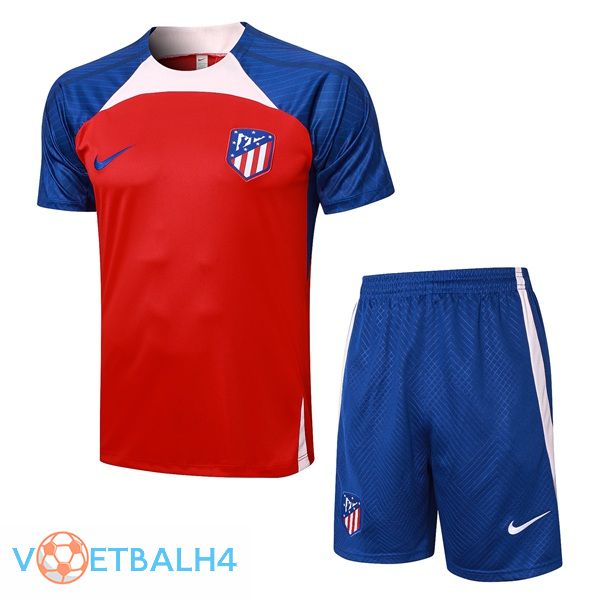 Atletico Madrid Training T Shirt + korte broek rood blauw 2023/2024