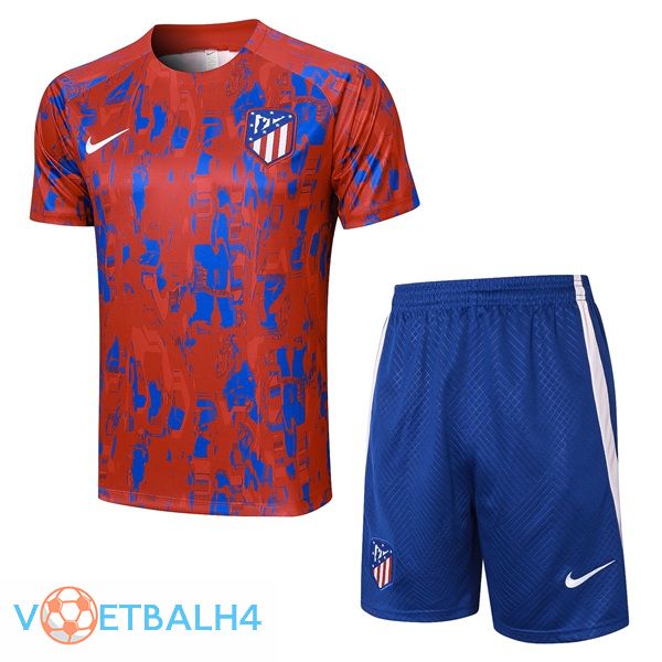 Atletico Madrid Training T Shirt + korte broek rood blauw 2023/2024