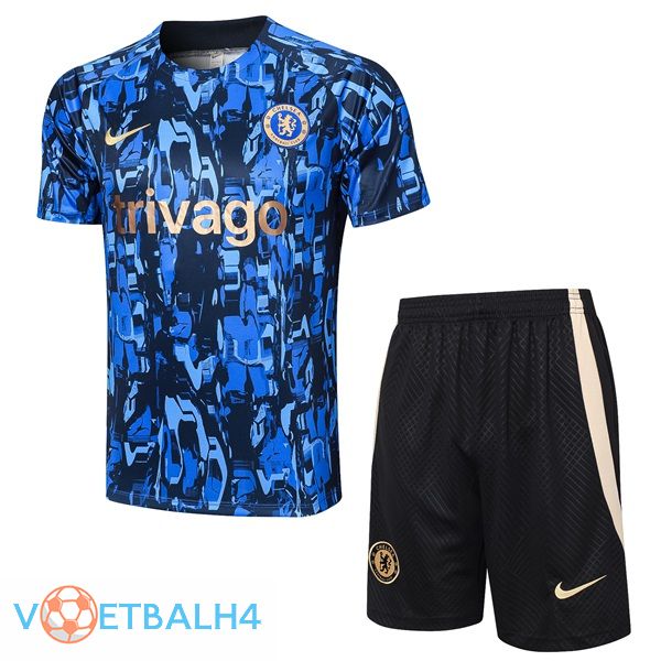 FC Chelsea Training T Shirt + korte broek blauw 2023/2024