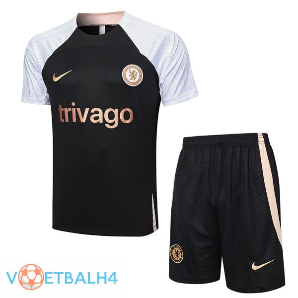 FC Chelsea Training T Shirt + korte broek zwart 2023/2024