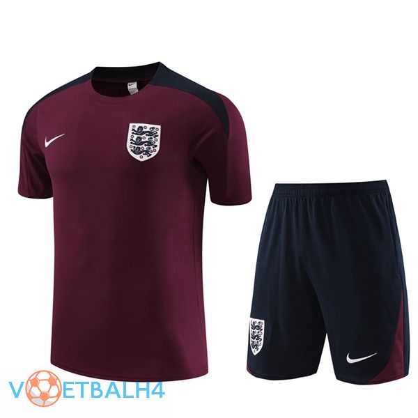 Engeland Training T Shirt + korte broek rood 2023/2024