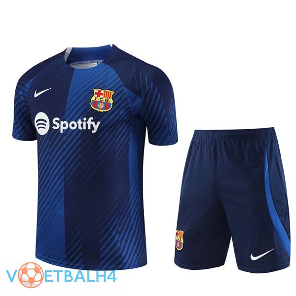 FC Barcelona Training T Shirt + korte broek blauw 2023/2024