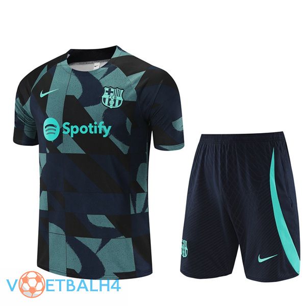 FC Barcelona Training T Shirt + korte broek groente koninklijk blauw 2023/2024