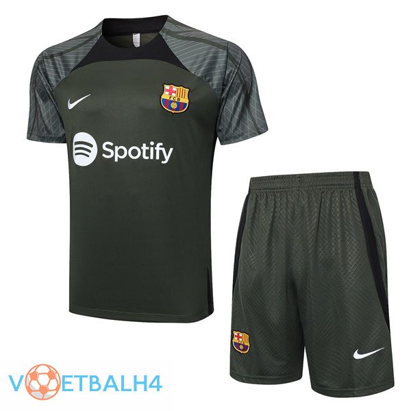 FC Barcelona Training T Shirt + korte broek groente 2023/2024