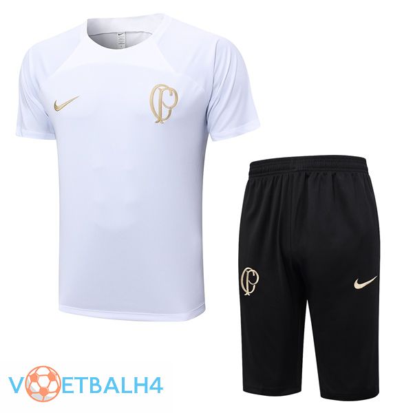 Corinthians Training T Shirt + korte broek wit 2023/2024