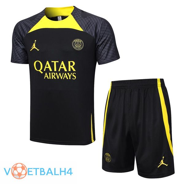 Paris PSG Training T Shirt + korte broek zwart 2023/2024