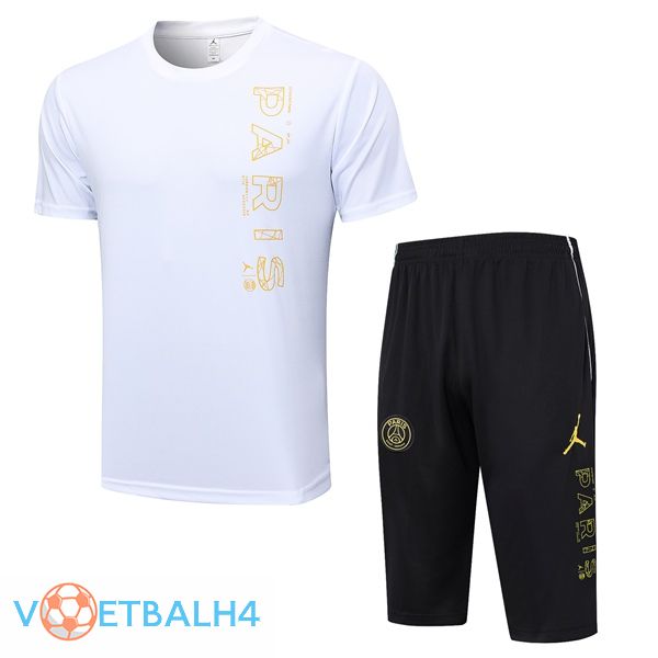 Paris PSG Training T Shirt + korte broek wit 2023/2024