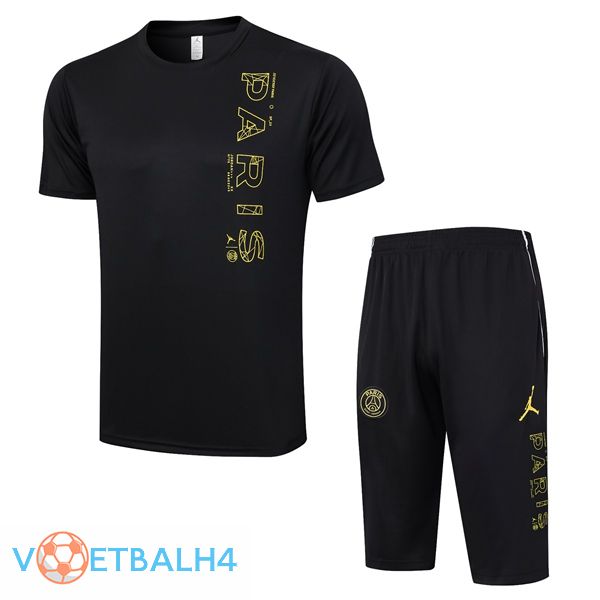 Paris PSG Training T Shirt + korte broek zwart 2023/2024