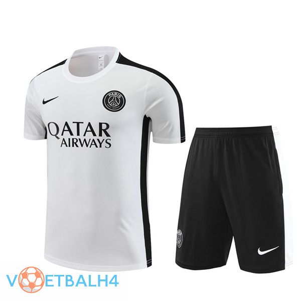 Paris PSG Training T Shirt + korte broek wit 2023/2024