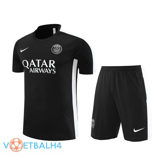 Paris PSG Training T Shirt + korte broek zwart 2023/2024