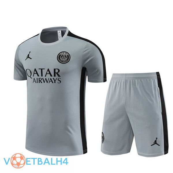 JORDAN Paris PSG Training T Shirt + korte broek grijs 2023/2024