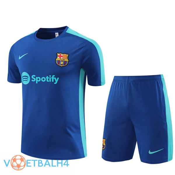 FC Barcelona Training T Shirt + korte broek blauw 2023/2024