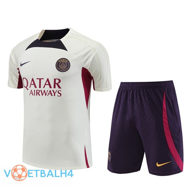 Paris PSG Training T Shirt + korte broek wit 2023/2024