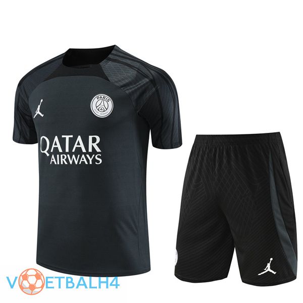 JORDAN Paris PSG Training T Shirt + korte broek zwart 2023/2024