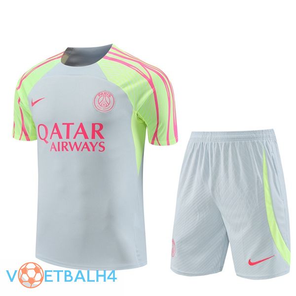 Paris PSG Training T Shirt + korte broek grijs 2023/2024