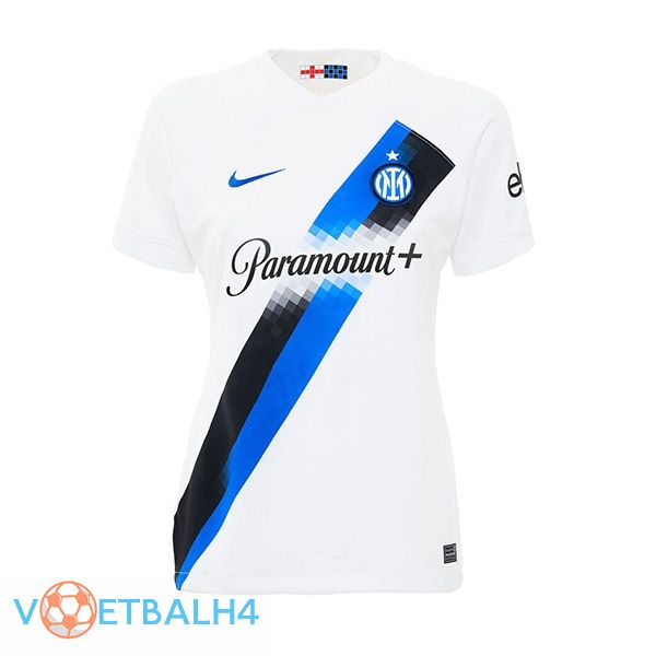 Inter Milan Dames uit voetbal jersey wit 2023/2024