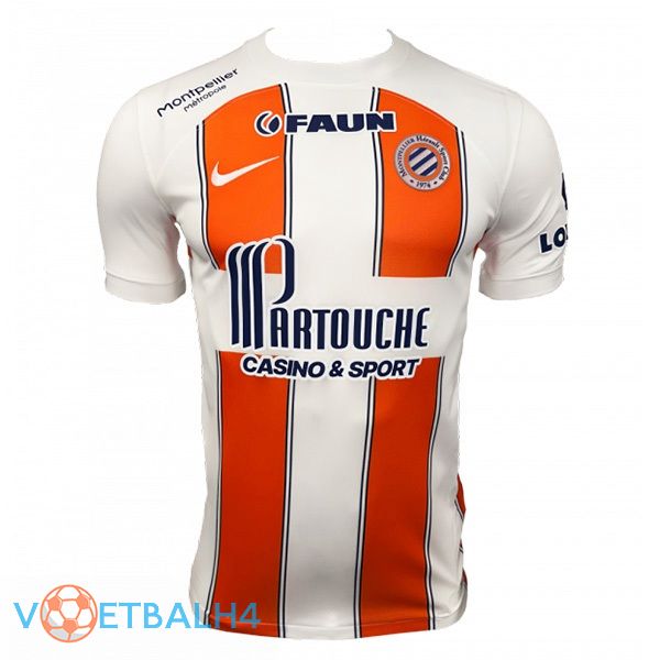 Montpellier HSC voetbal jersey uit wit oranje 2023/2024