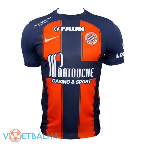 Montpellier HSC voetbal jersey thuis blauw oranje 2023/2024