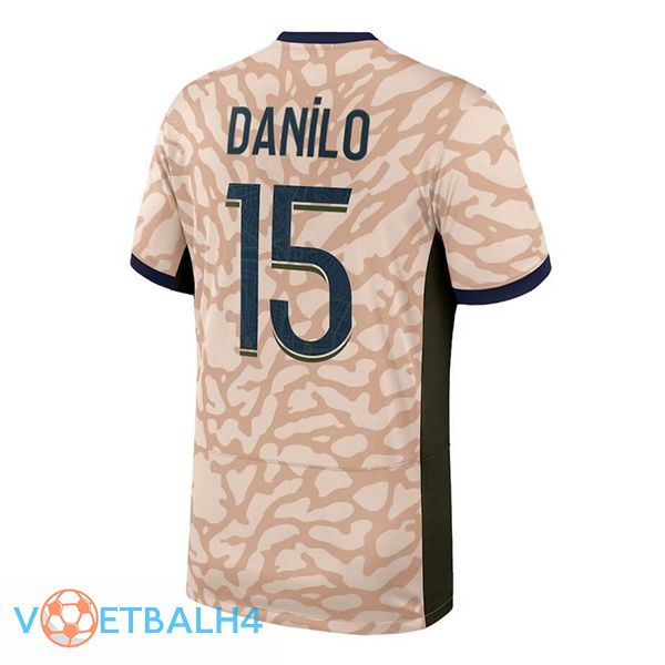 Paris PSG (Danilo 15) voetbal jersey vierde roze 2023/2024