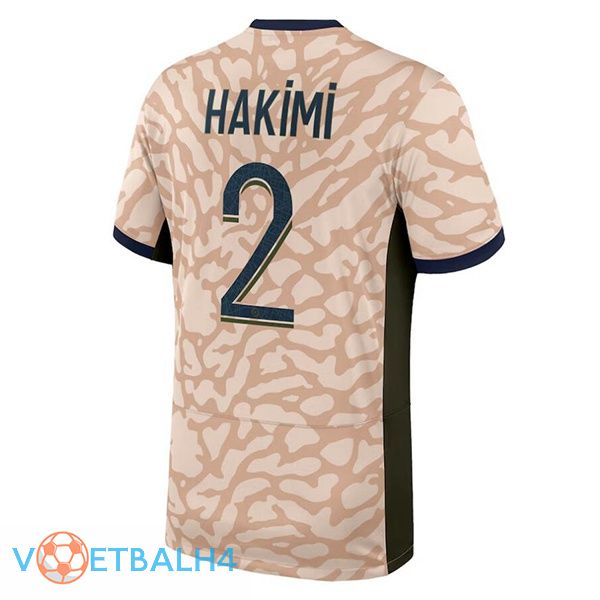 Paris PSG (Hakimi 2) voetbal jersey vierde roze 2023/2024