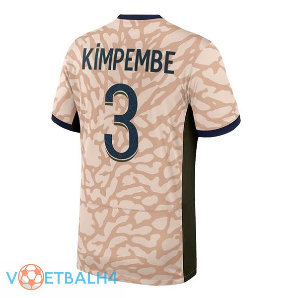 Paris PSG (Kimpembe 3) voetbal jersey vierde roze 2023/2024