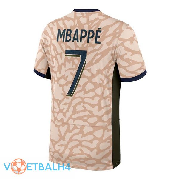 Paris PSG (Mbappé 7) voetbal jersey vierde roze 2023/2024